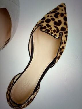 J. Crew Collection Sadie Loafer Flats in Leopard Calf Hair, 7.5